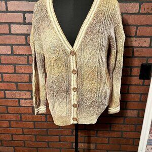 NWT BP button front sweater brown/cream size small.